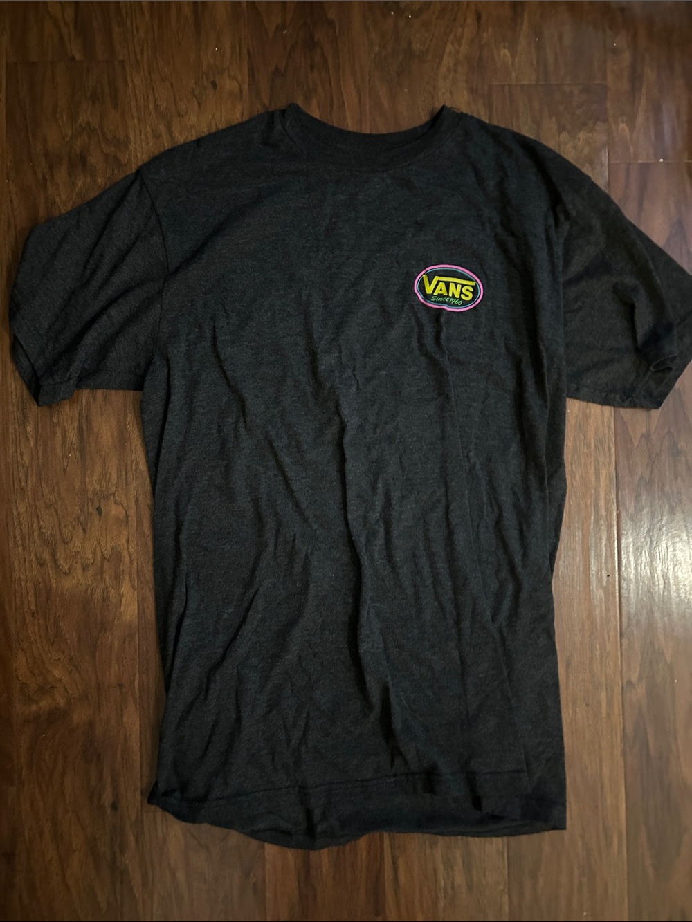 Vans Black Short-Sleeve Tee with Neon Logo